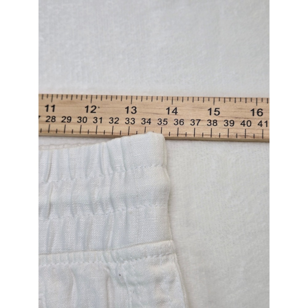 Athleta Cabo Linen Jogger Pants White 100% Linen Elastic Waist Size 0 - Picture 9 of 10